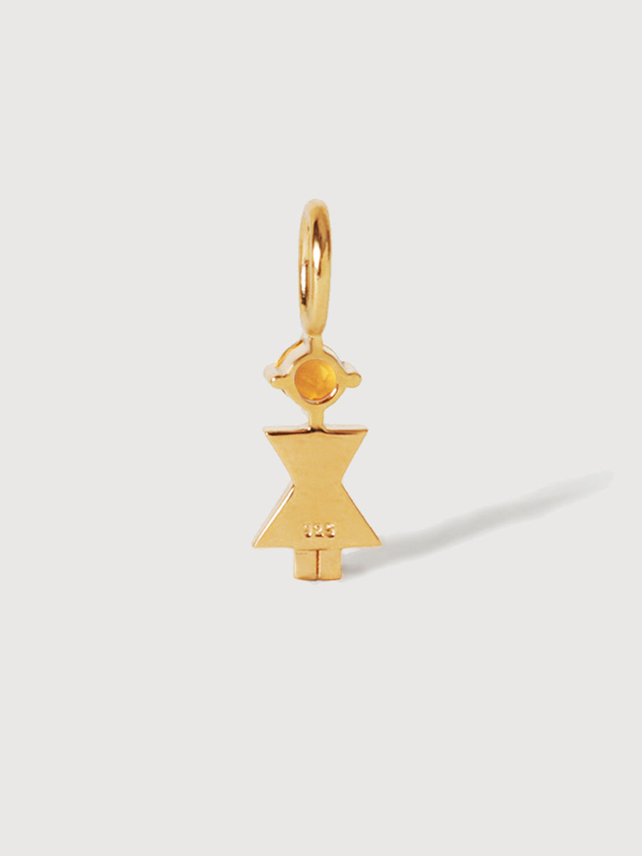 Gold Vermeil Mum or Woman with Citrine Gemstone - November Birthstone