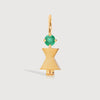 Gold Vermeil Mum or Woman with Emerald Gemstone - May Birthstone