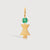 Gold Vermeil Mum or Woman with Emerald Gemstone - May Birthstone