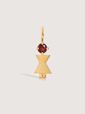 Gold Vermeil Mum or Woman with Garnet Gemstone - January Birthstone