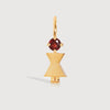 Gold Vermeil Mum or Woman with Garnet Gemstone - January Birthstone