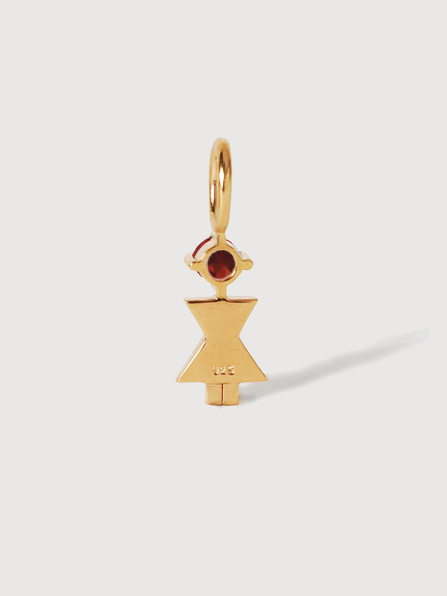 Gold Vermeil Mum or Woman with Garnet Gemstone - January Birthstone