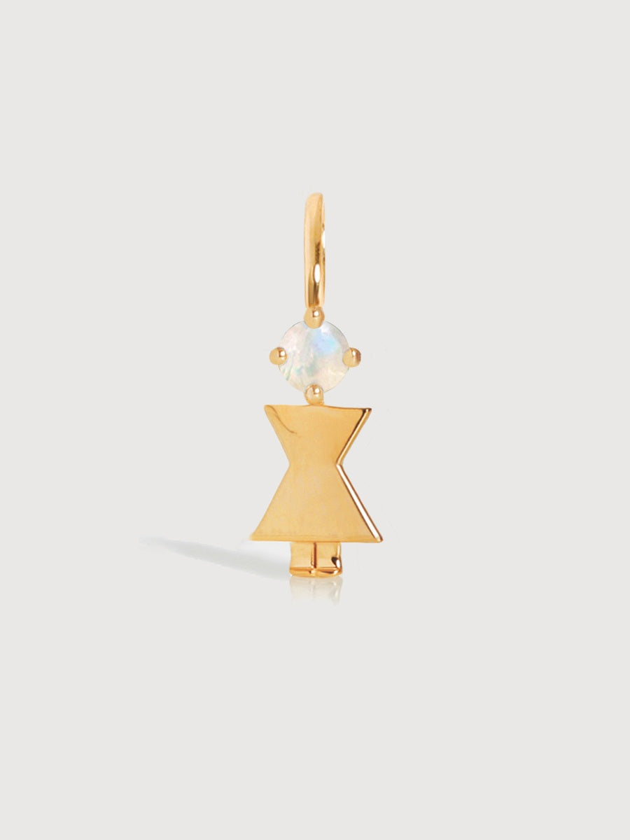 Gold Vermeil Mum or Woman with Moonstone Gemstone - June Birthstone
