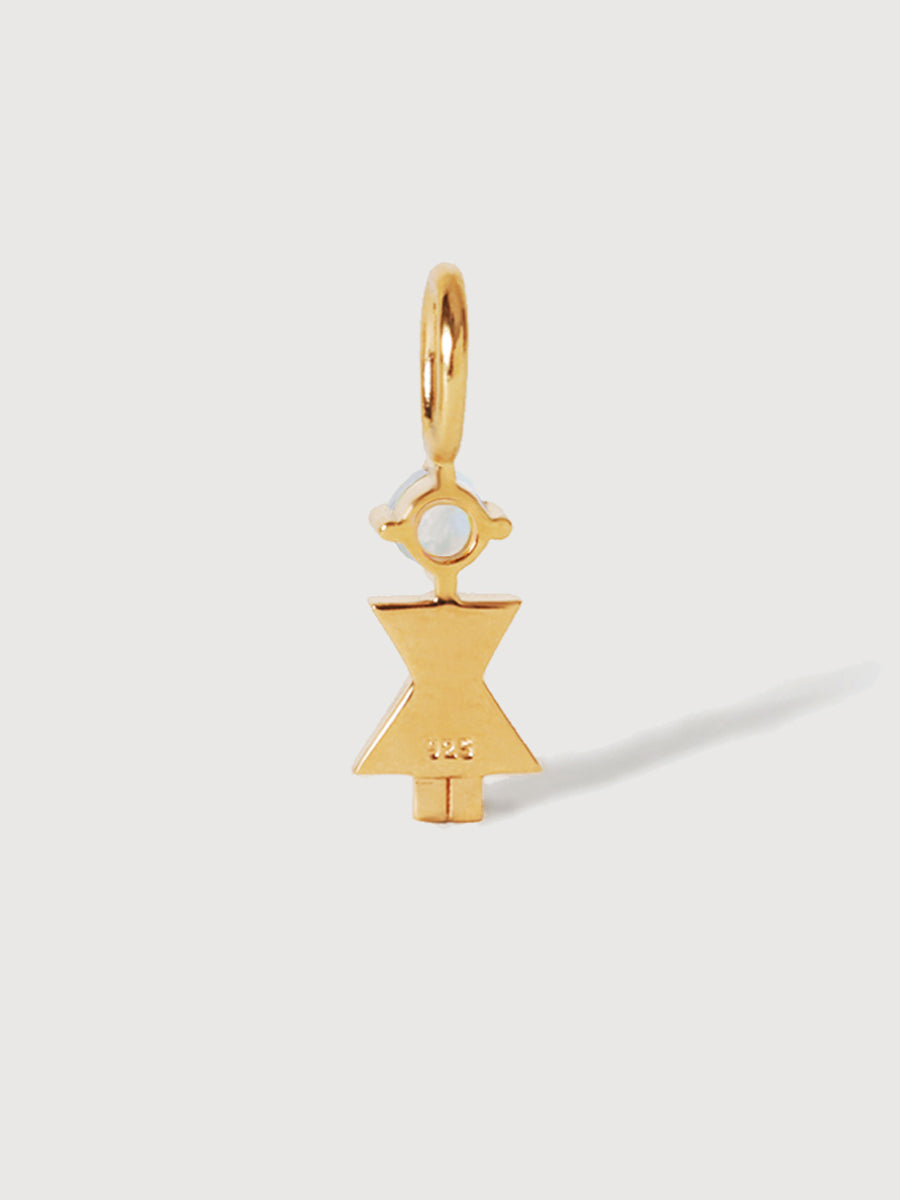 Gold Vermeil Mum or Woman with Moonstone Gemstone - June Birthstone