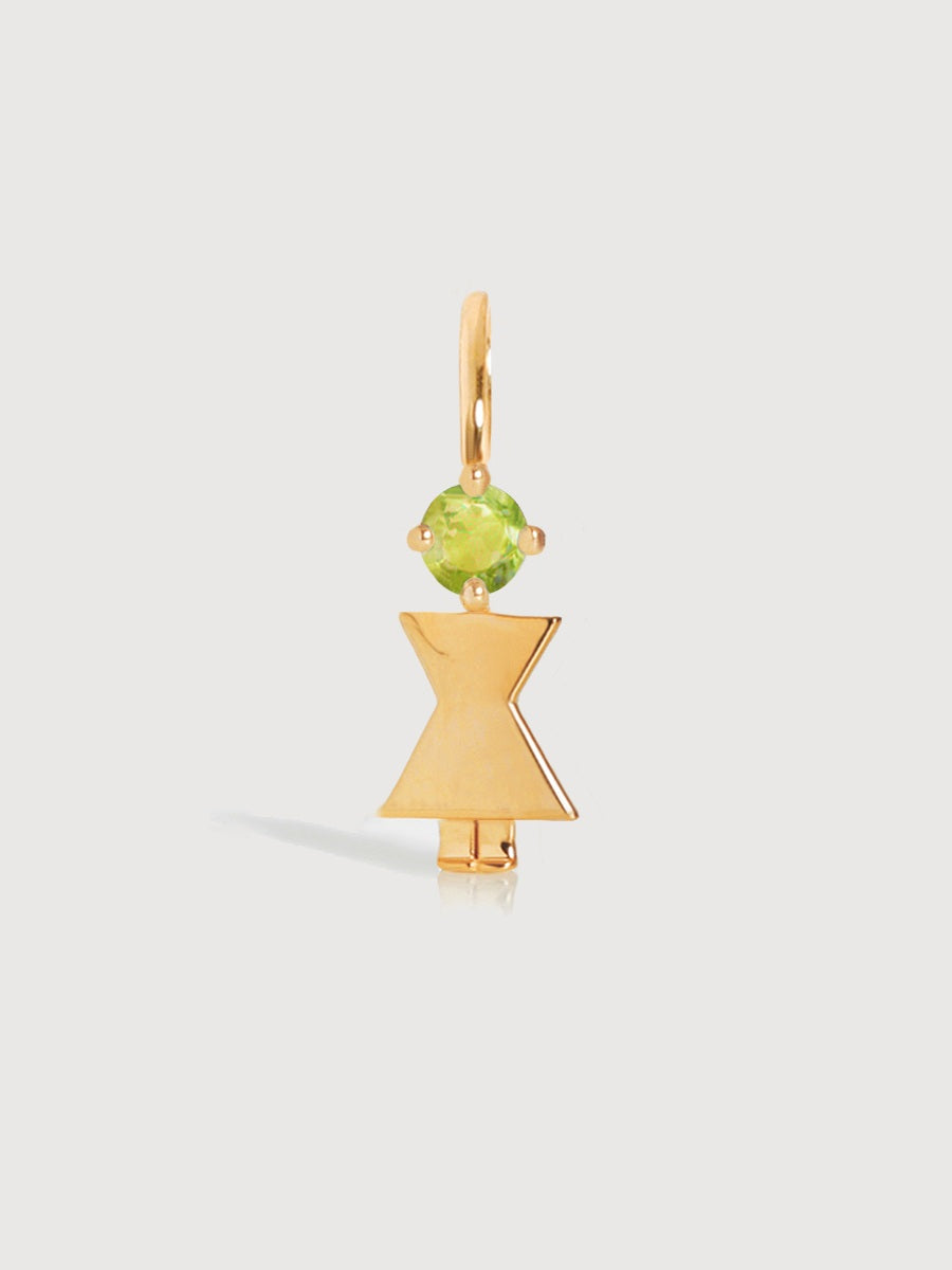 Gold Vermeil Mum or Woman with Peridot Gemstone - August Birthstone