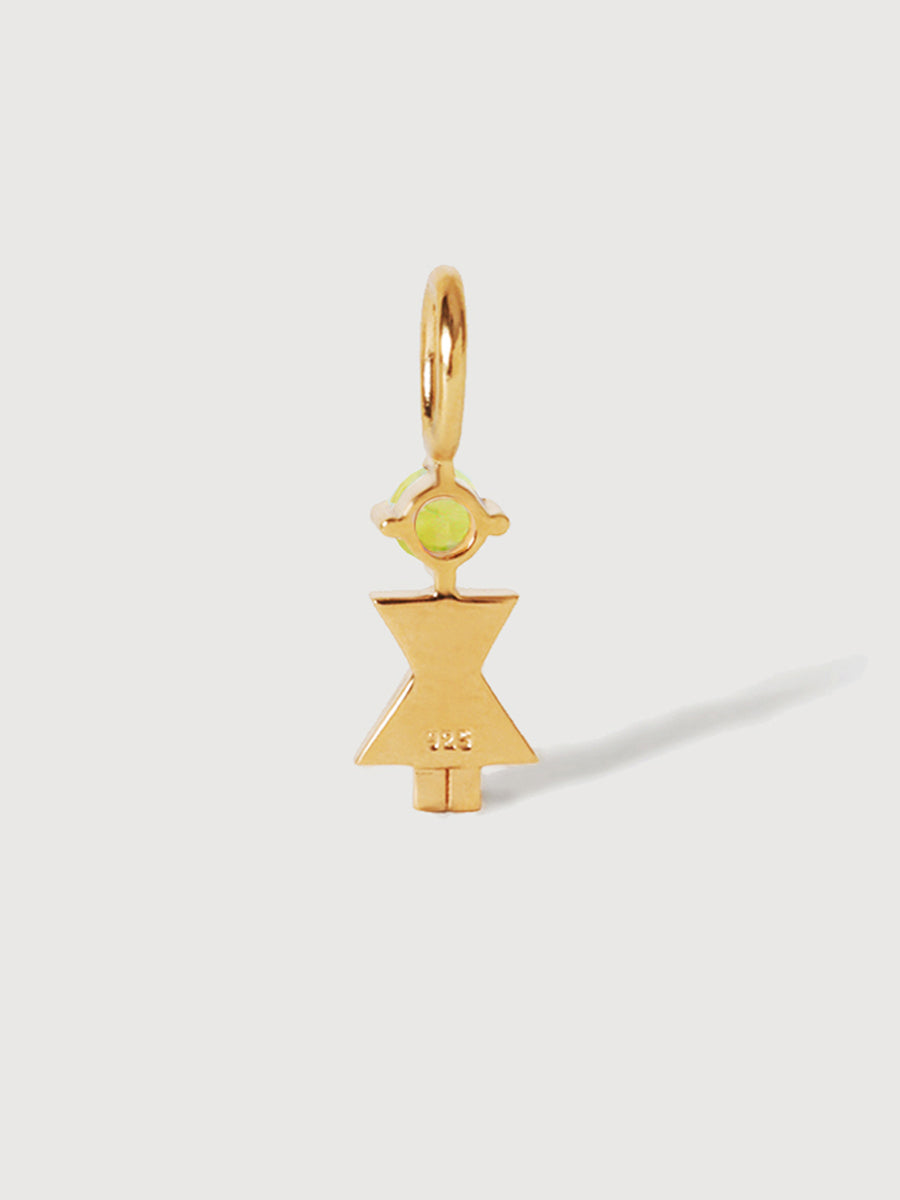 Gold Vermeil Mum or Woman with Peridot Gemstone - August Birthstone