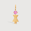 Gold Vermeil Mum or Woman with Pink Tourmaline Gemstone - October Birthstone