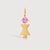 Gold Vermeil Mum or Woman with Pink Tourmaline Gemstone - October Birthstone