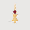 Gold Vermeil Mum or Woman with Ruby Gemstone - July Birthstone