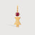 Gold Vermeil Mum or Woman with Ruby Gemstone - July Birthstone