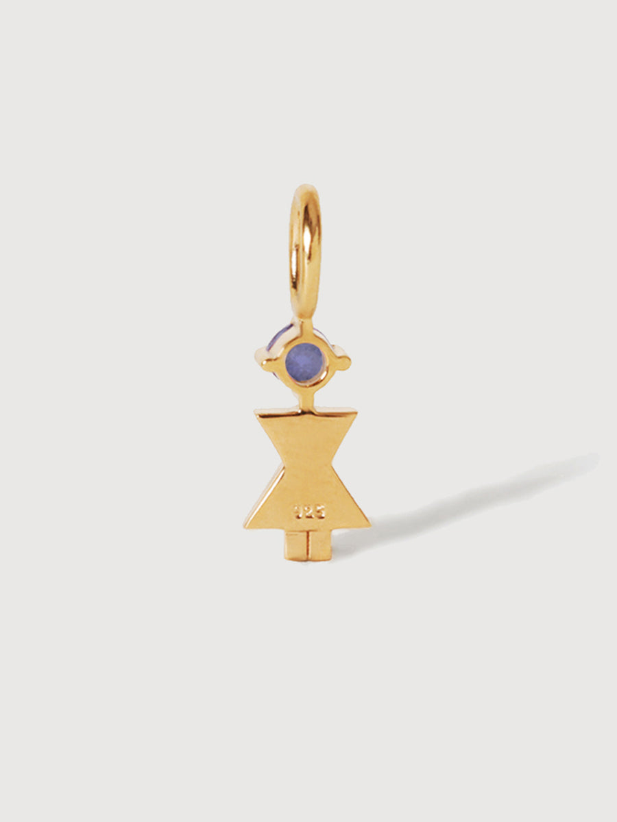 Gold Vermeil Mum or Woman with Tanzanite Gemstone - December Birthstone