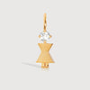 Gold Vermeil Mum or Woman with White Topaz Gemstone - April Birthstone