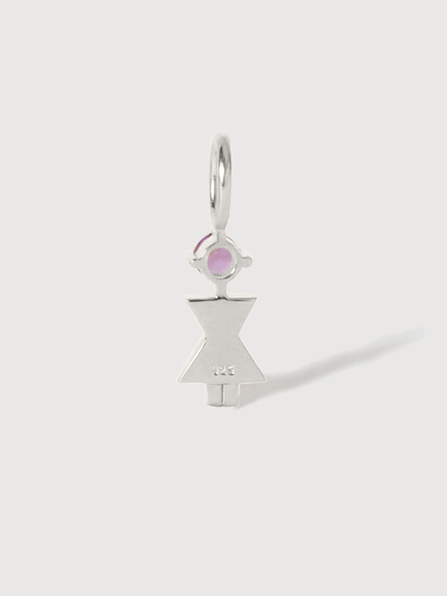 Sterling Silver Woman Necklace or Charm with Amethyst Gemstone - February Birthstone | Precious People