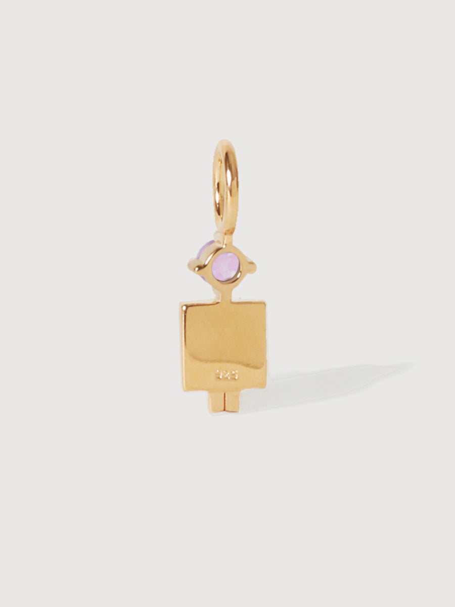 14k Solid Gold Man Necklace or Charm with Amethyst Gemstone - February Birthstone | Precious People