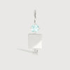 14k White Gold Man Necklace or Charm with Aquamarine Gemstone - March Birthstone | Precious People