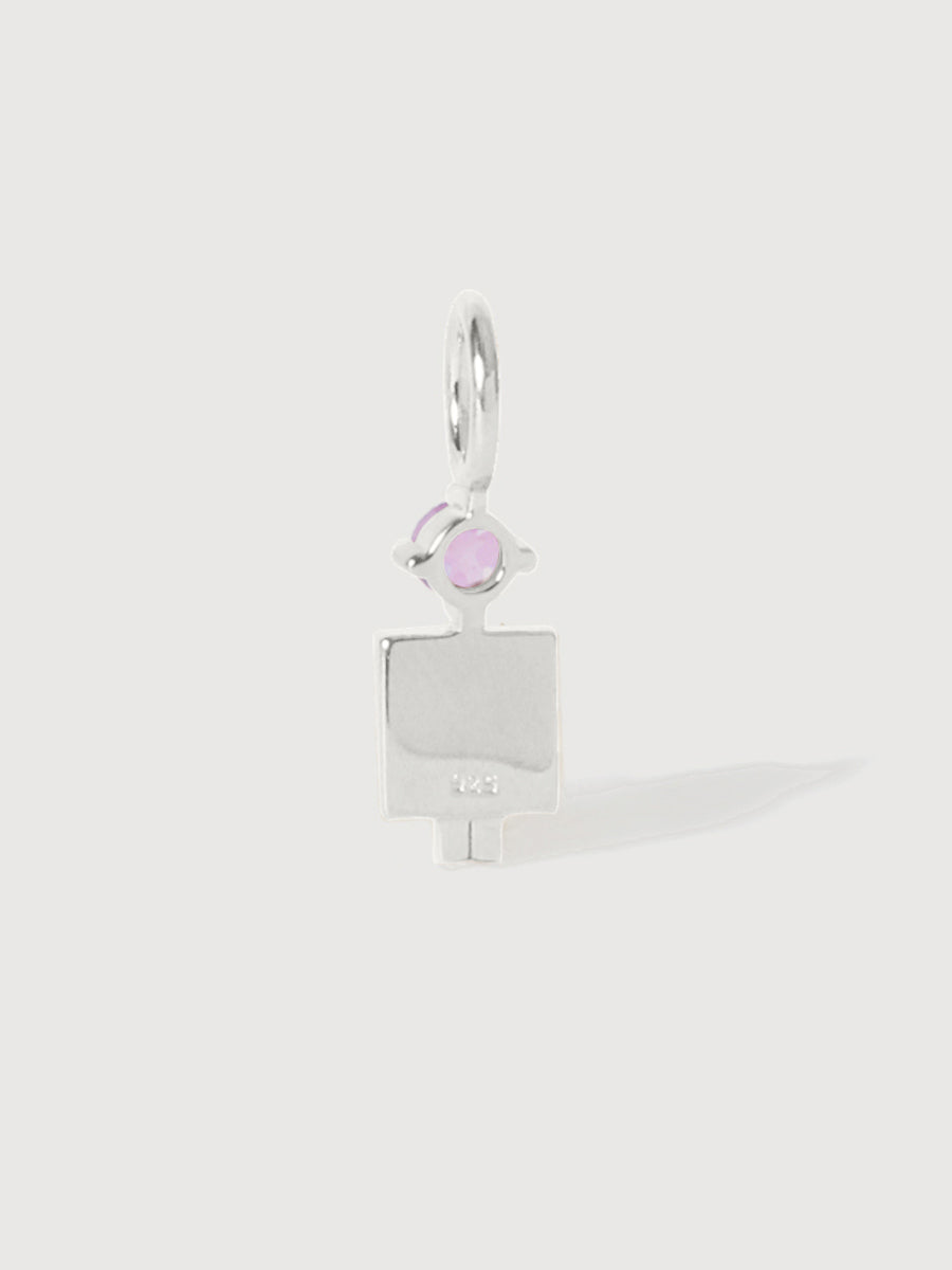 14k White Gold Man Necklace or Charm with Amethyst Gemstone - February Birthstone | Precious People