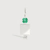 14k White Gold Man Necklace or Charm with Emerald Gemstone - May Birthstone | Precious People