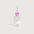 14k White Gold Man Necklace or Charm with Pink Tourmaline Gemstone - October Birthstone | Precious People