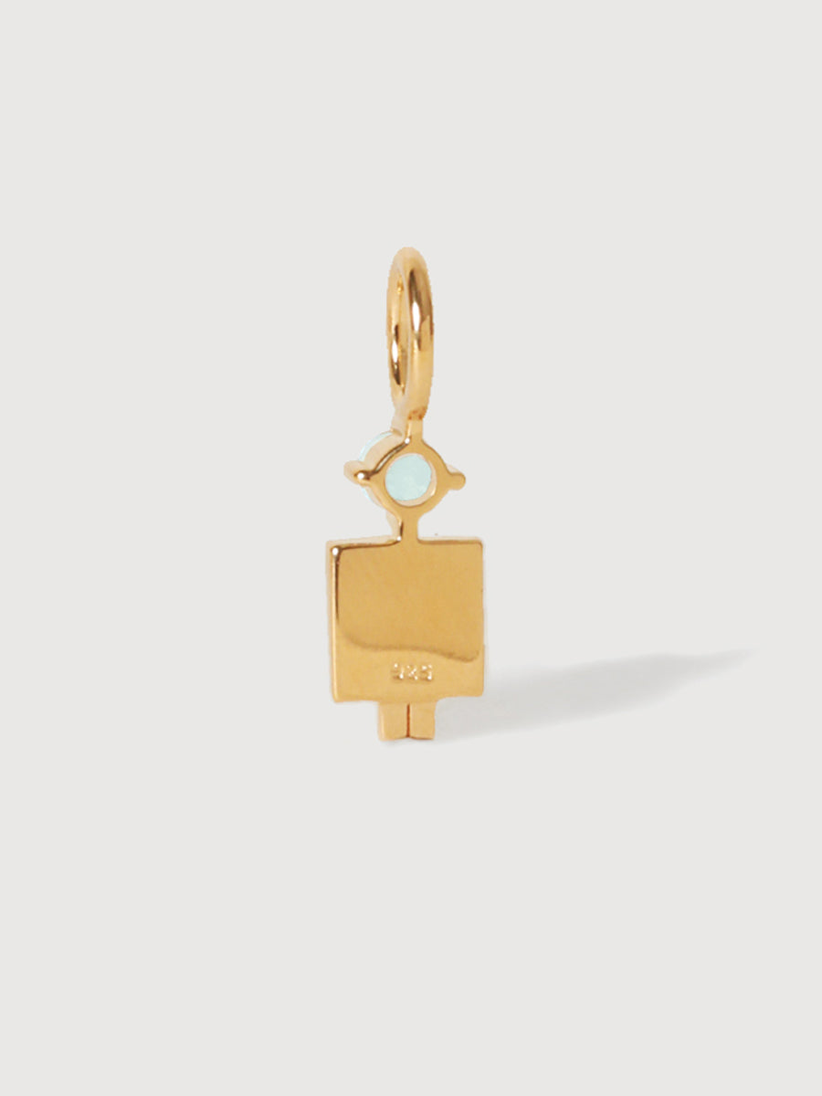 Gold Vermeil Dad or Man with Aquamarine Gemstone - March Birthstone