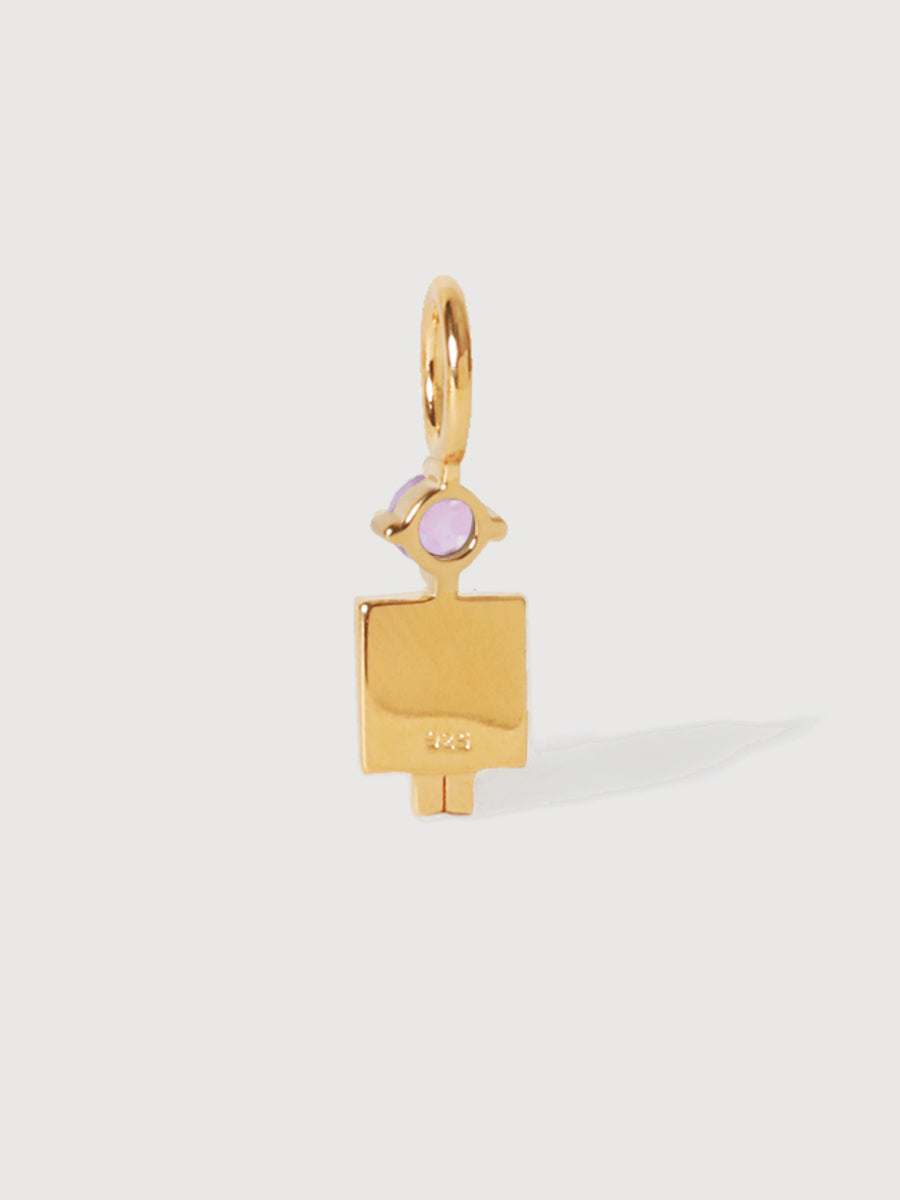 Gold Vermeil Dad or Man with Amethyst Gemstone - February Birthstone