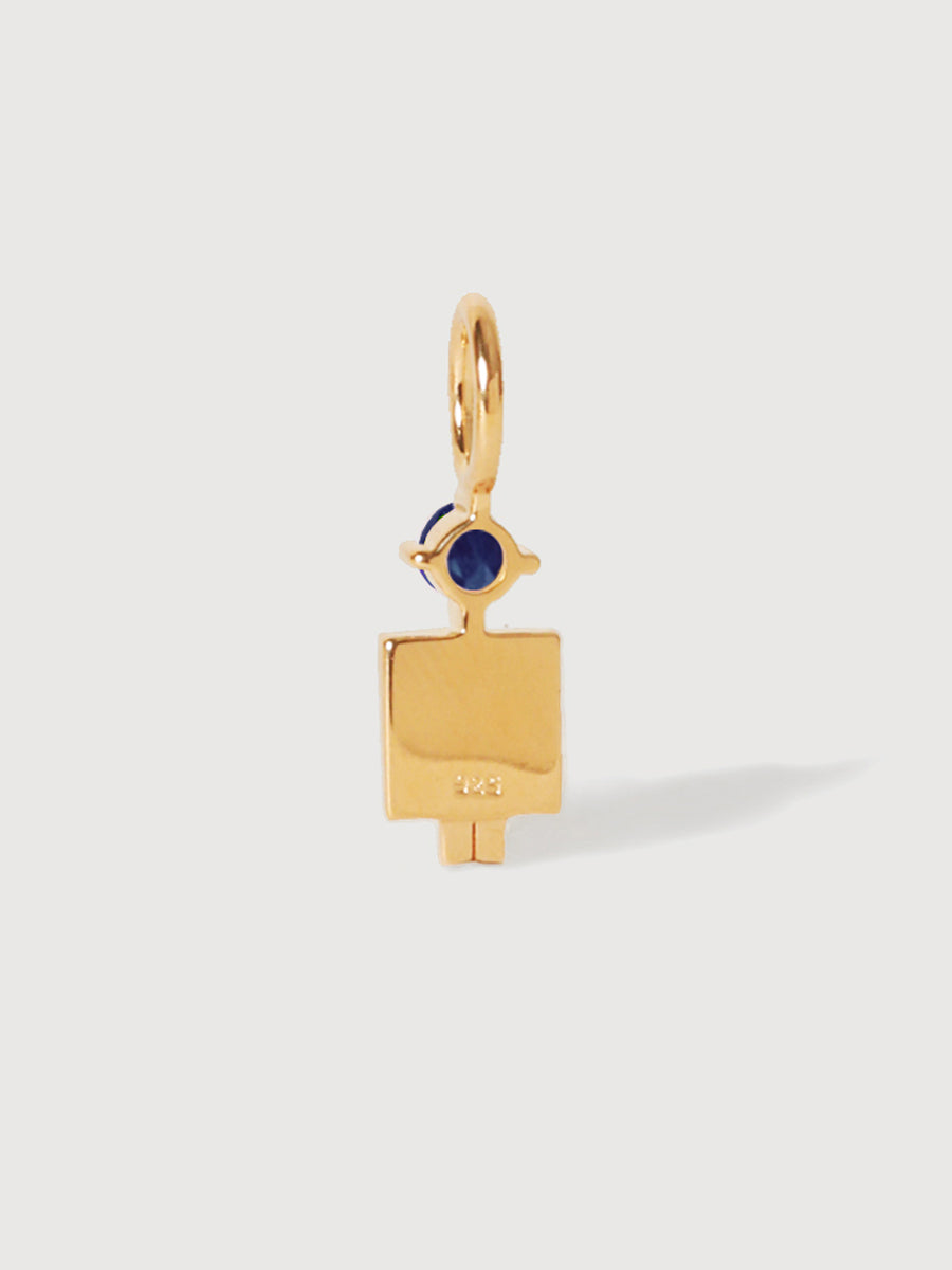 Gold Vermeil Dad or Man with Blue Sapphire Gemstone - September Birthstone
