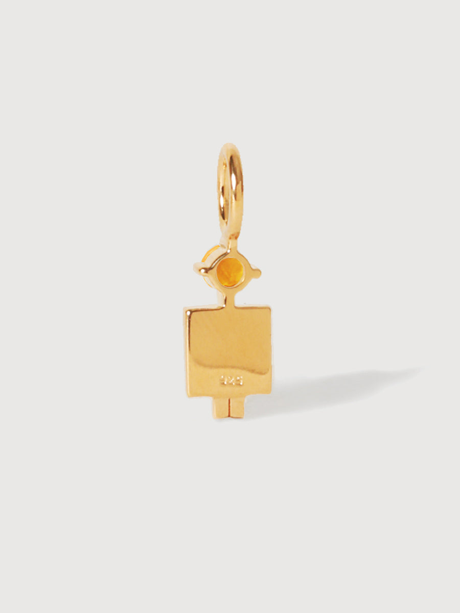 Gold Vermeil Dad or Man with Citrine Gemstone - November Birthstone