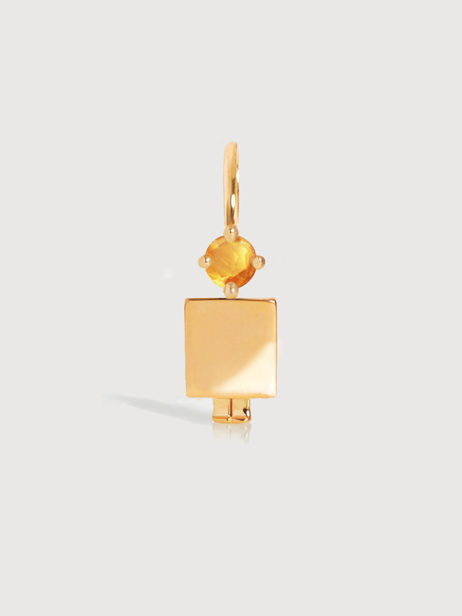 Gold Vermeil Dad or Man with Citrine Gemstone - November Birthstone