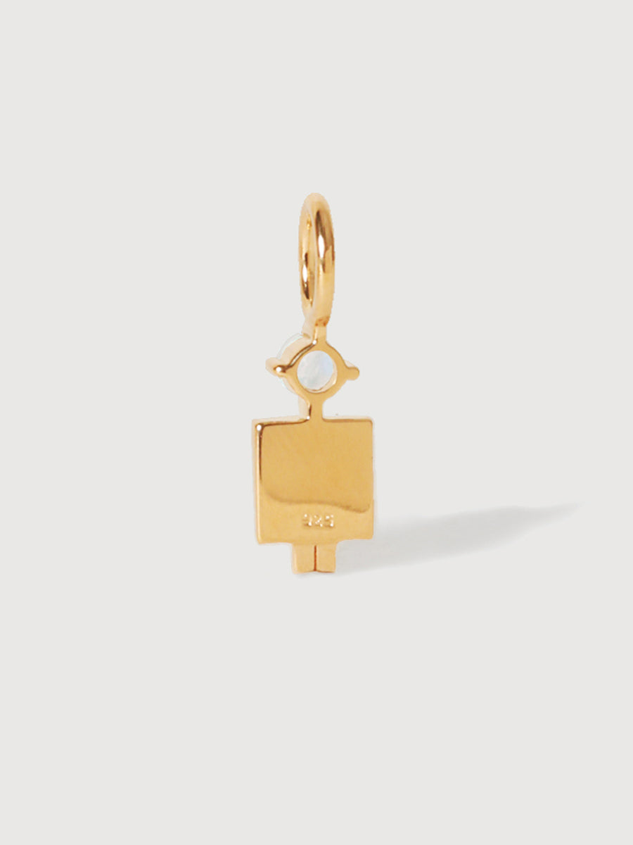 Gold Vermeil Dad or Man with Moonstone Gemstone - June Birthstone