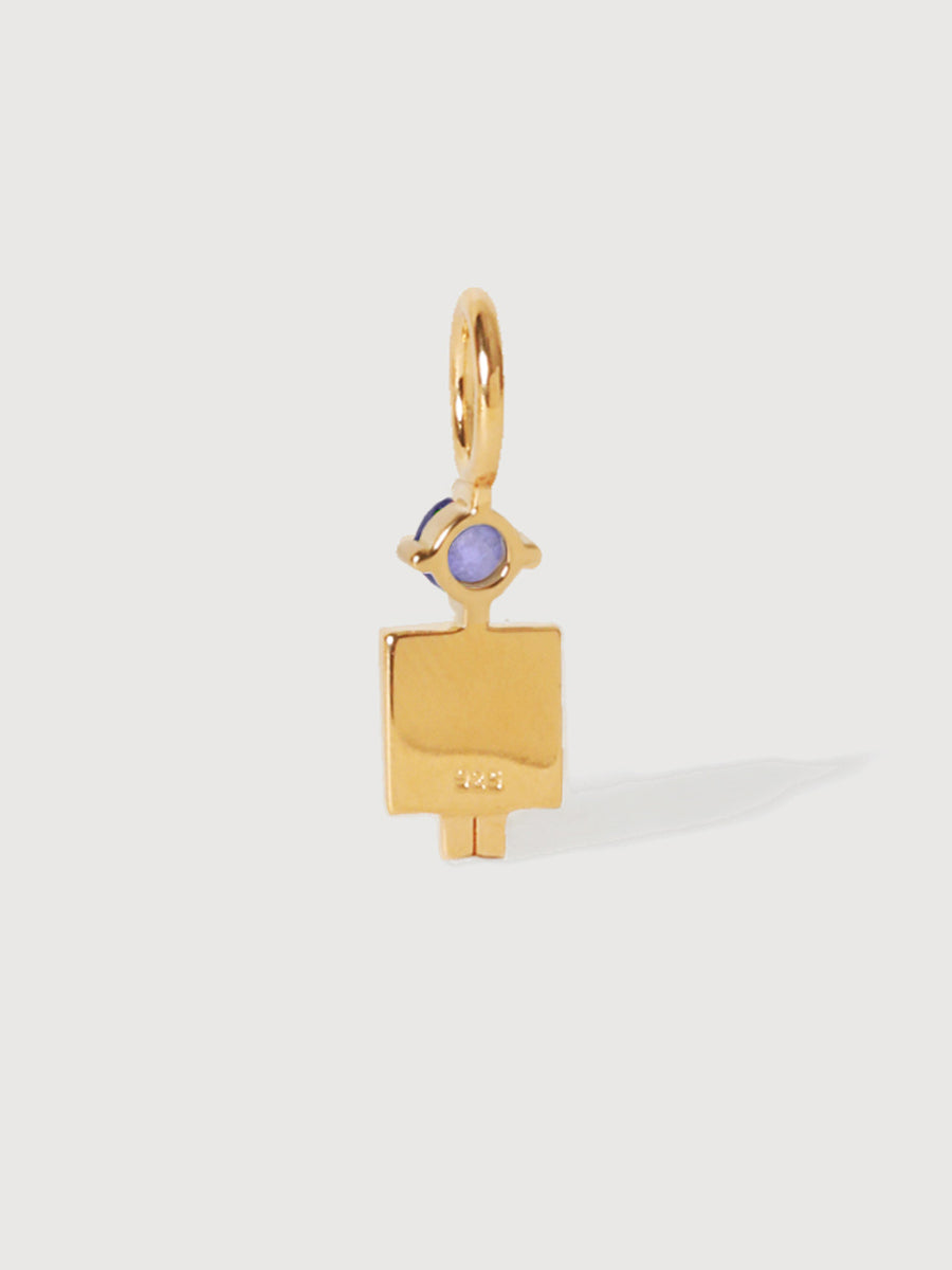 Gold Vermeil Dad or Man with Tanzanite Gemstone - December Birthstone