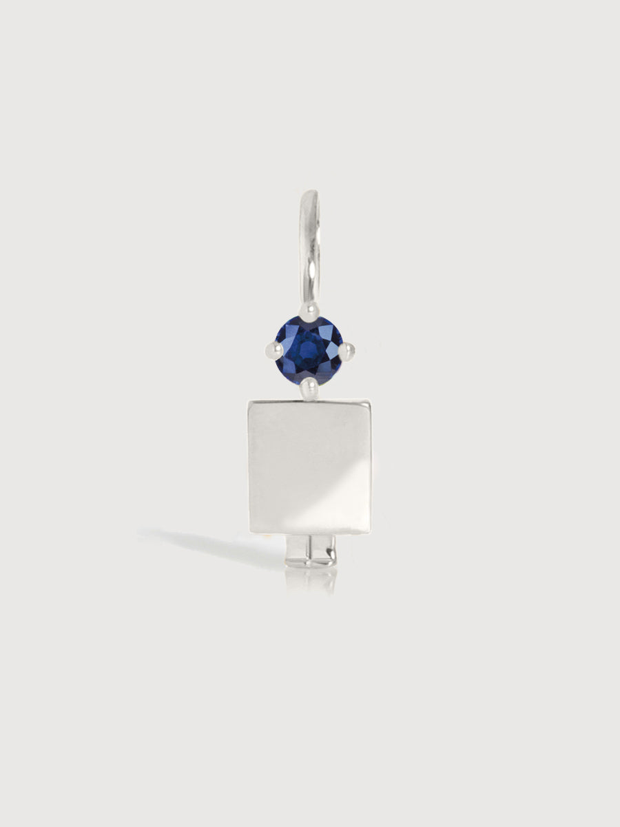 Sterling Silver Man Necklace or Charm with Blue Sapphire Gemstone - September Birthstone | Precious People