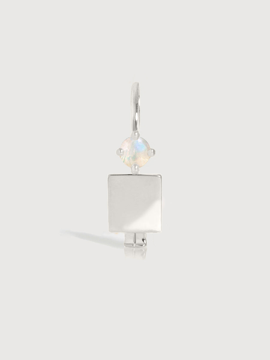 Sterling Silver Man Necklace or Charm with Moonstone Gemstone - June Birthstone | Precious People